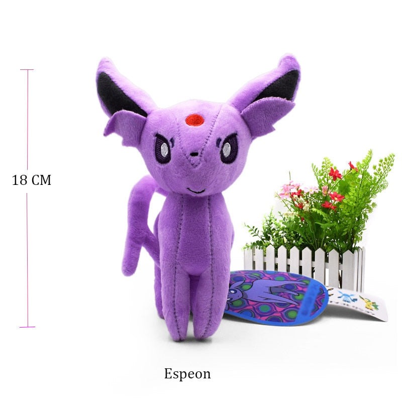 TAKARA TOMY Pokemon Standing Shiny Umbreon Vaporeon Espeon Sylveon Animal Stuffed Plush Quality Cartoon Toy 16-23cm