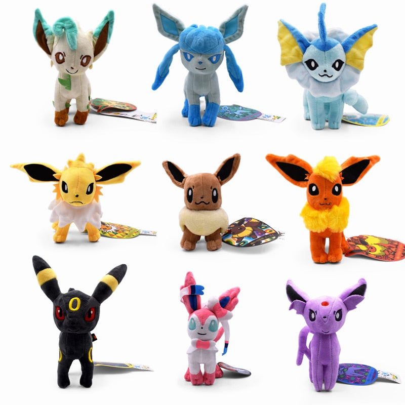 TAKARA TOMY Pokemon Standing Shiny Umbreon Vaporeon Espeon Sylveon Animal Stuffed Plush Quality Cartoon Toy 16-23cm