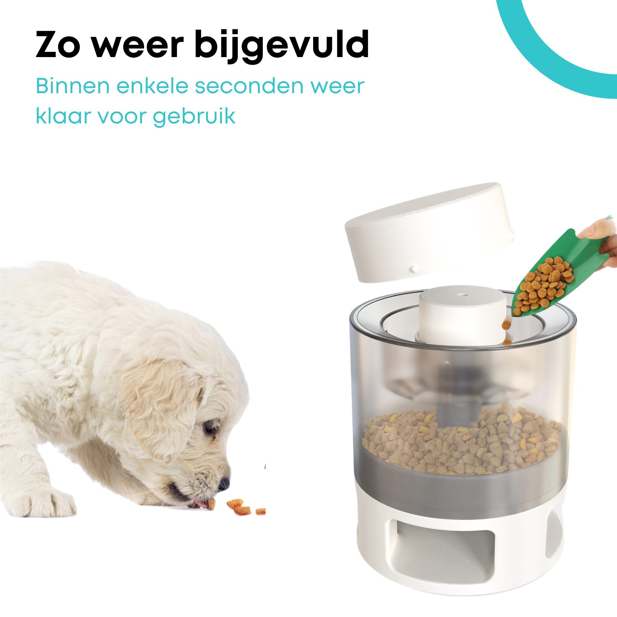 Honden Voerbak Kleine & Middel Grote Honden Wit