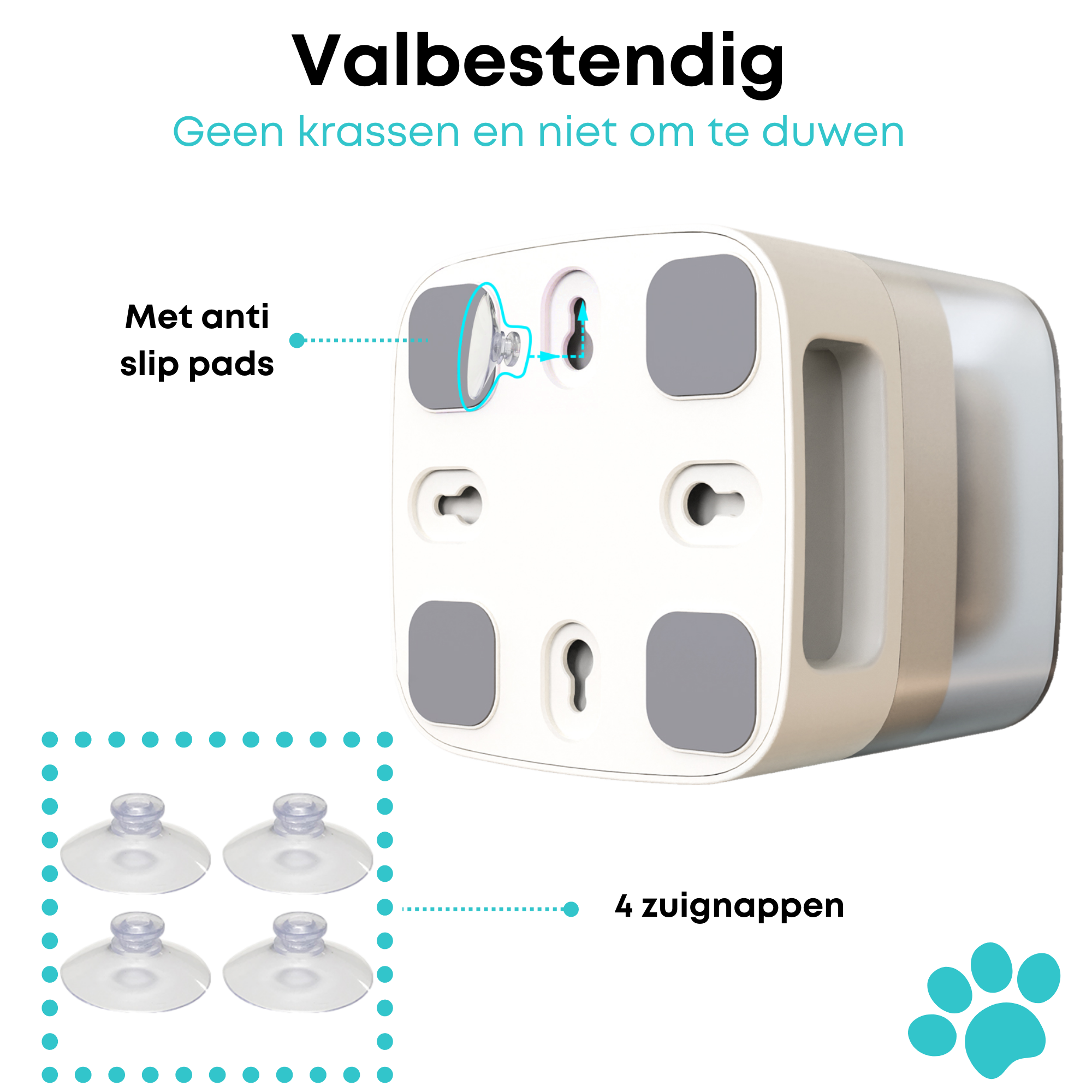 Honden Voerbak Middel Grote & Grote Honden Wit