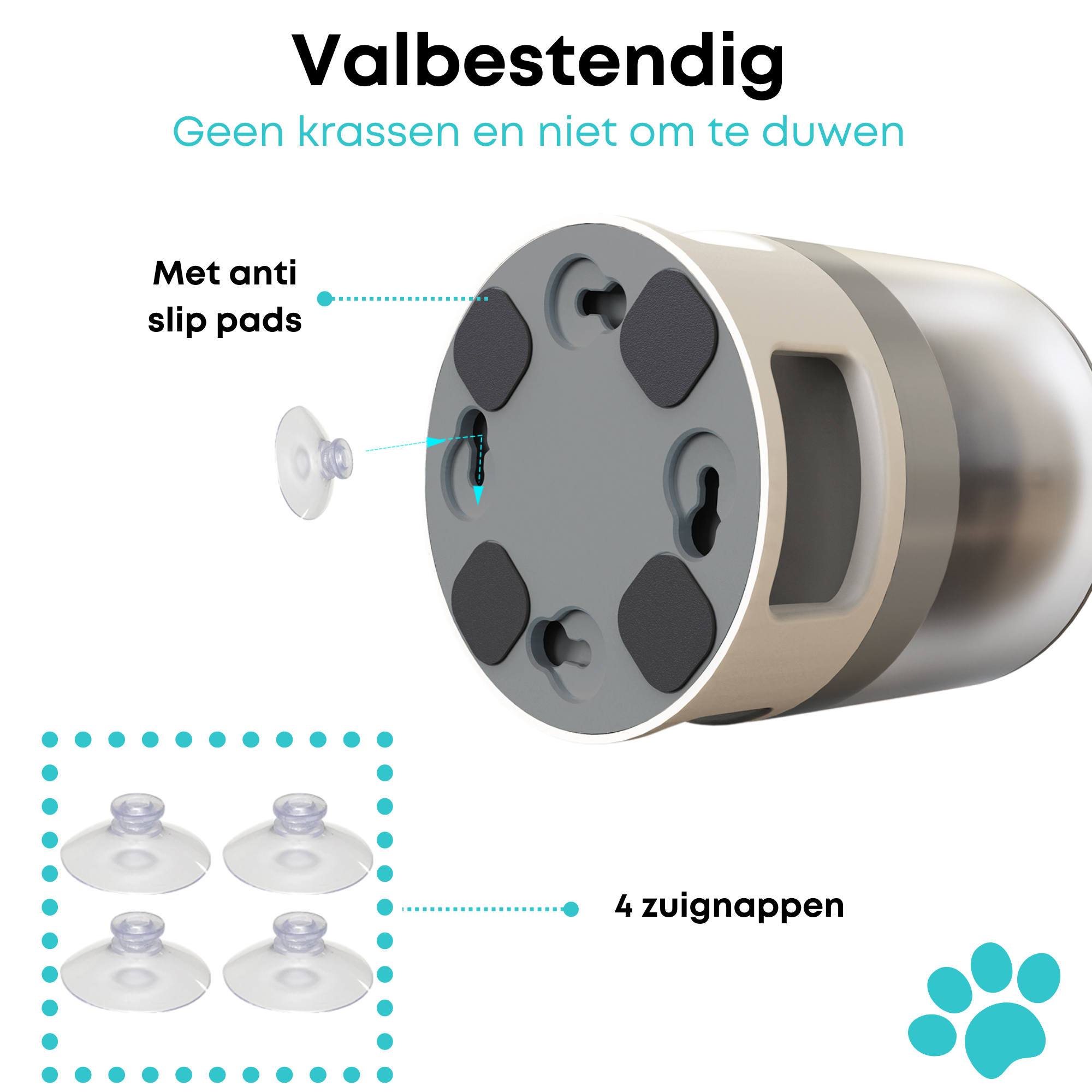 Honden Voerbak Kleine & Middel Grote Honden Wit