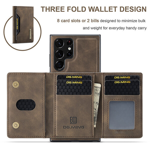 PRO Detachable™ | Magnetiskt skyddande 3 Fold Phone Wallet Case med korthållare Kickstand för iPhone (FÖRBESTÄLLNING)