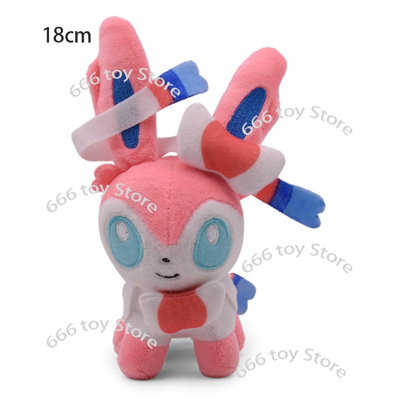 TAKARA TOMY Pokemon Standing Shiny Umbreon Vaporeon Espeon Sylveon Animal Stuffed Plush Quality Cartoon Toy 16-23cm